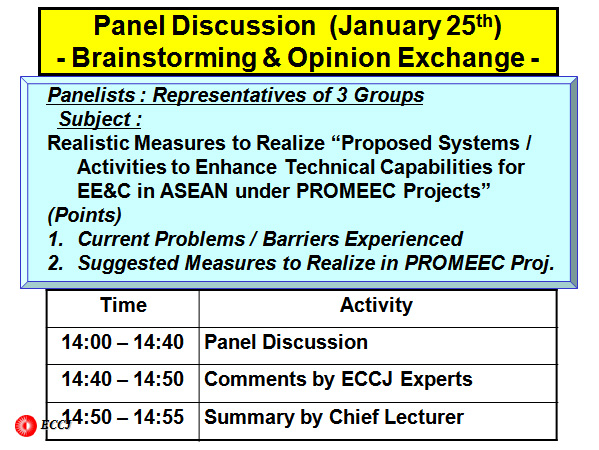 Panel Discussion  (January 25th)
- Brainstorming & Opinion Exchange -
