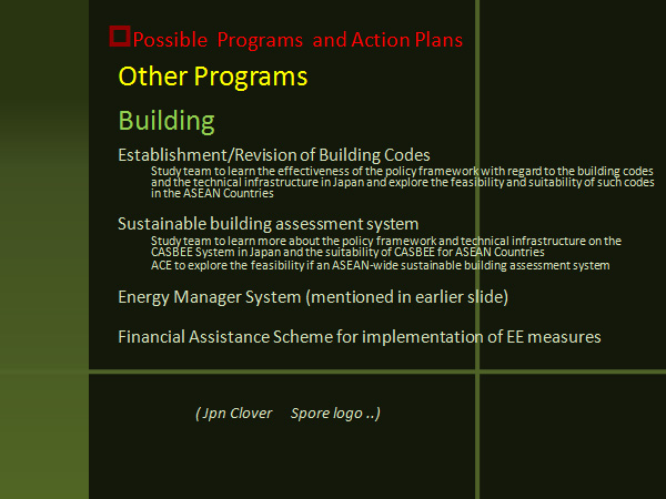 Possible Programs and Action Plans