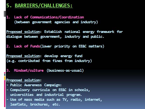 BARRIERS/CHALLENGES: