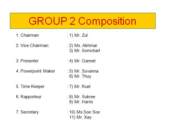 GROUP 2 Composition