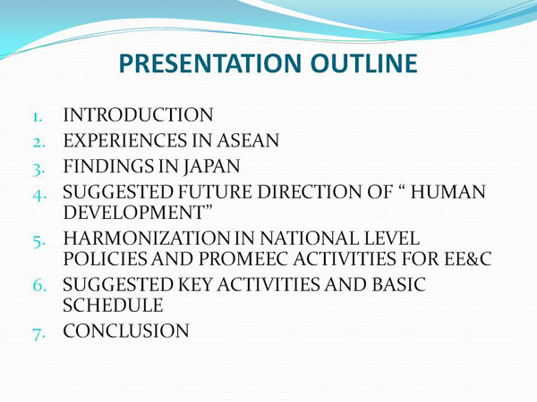 PRESENTATION OUTLINE