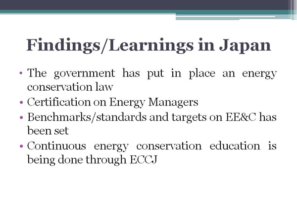 Findings/Learnings in Japan