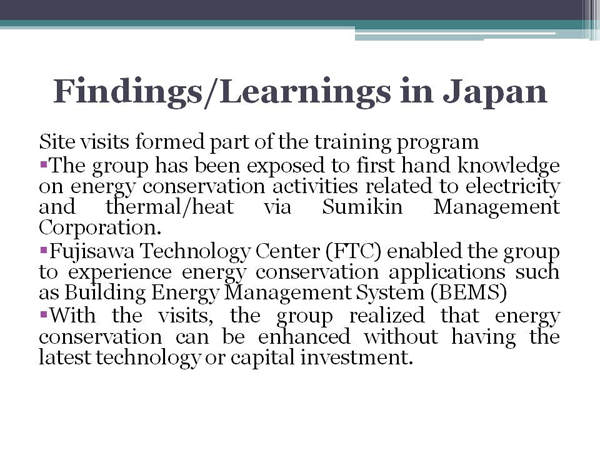 Findings/Learnings in Japan