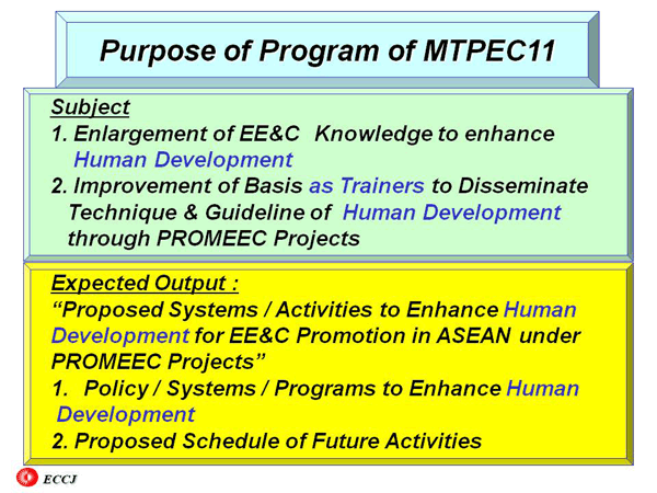 Purpose of Program of MTPEC11