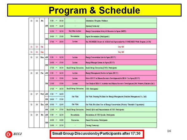 Program & Schedule