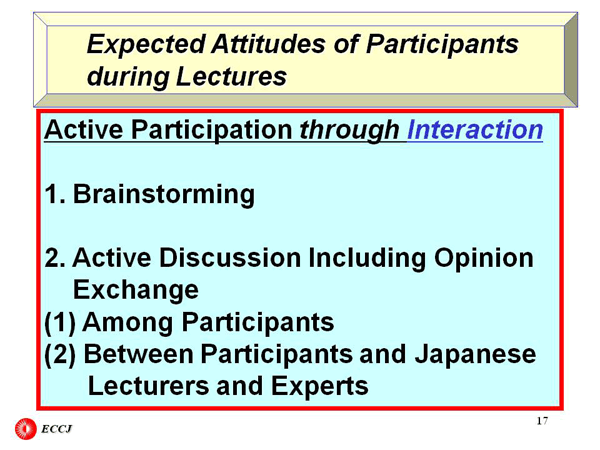 Expected Attitudes of Participants during Lectures