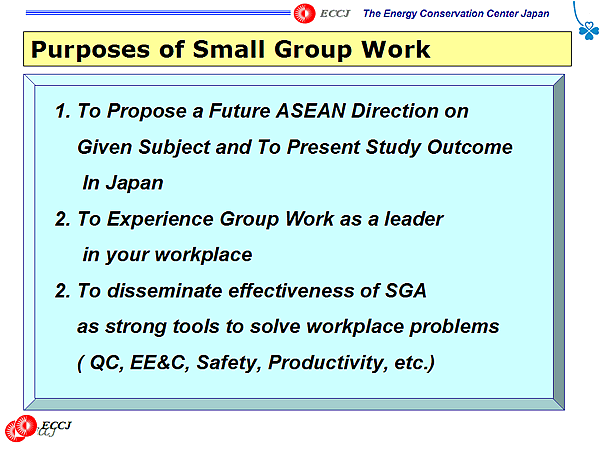 Purposes of Small Group Work 