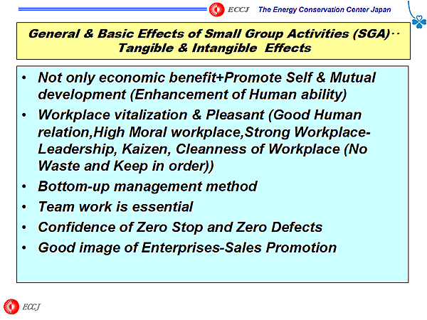 General & Basic Effects of Small Group Activities (SGA)??Tangible & Intangible Effects