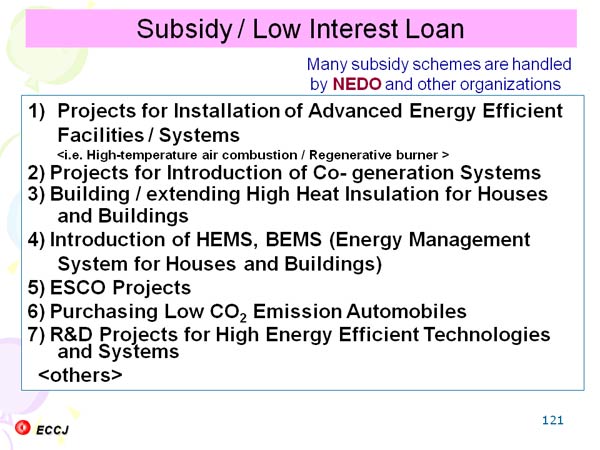 Subsidy / Low Interest Loan