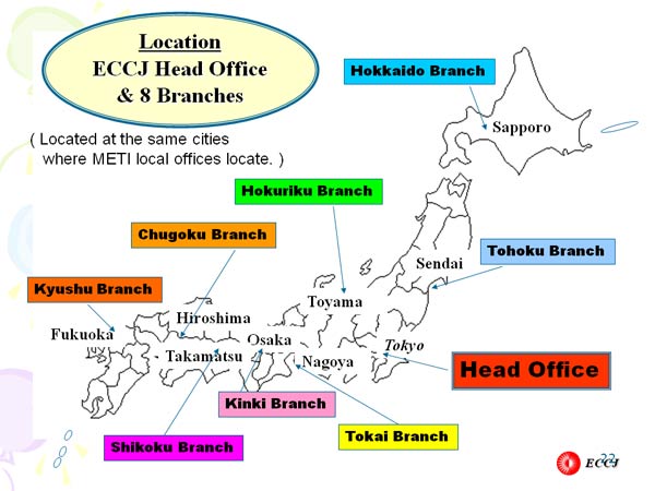 Location ECCJ Head Office & 8 Branches