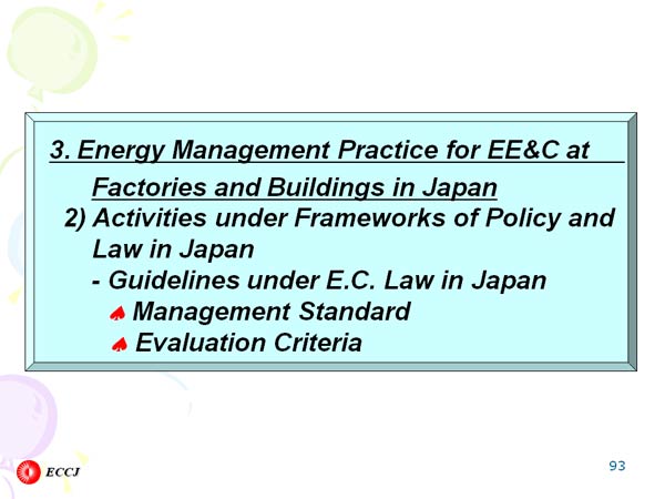 3. Energy Management Practice for EE&C at Factories and Buildings in Japan
