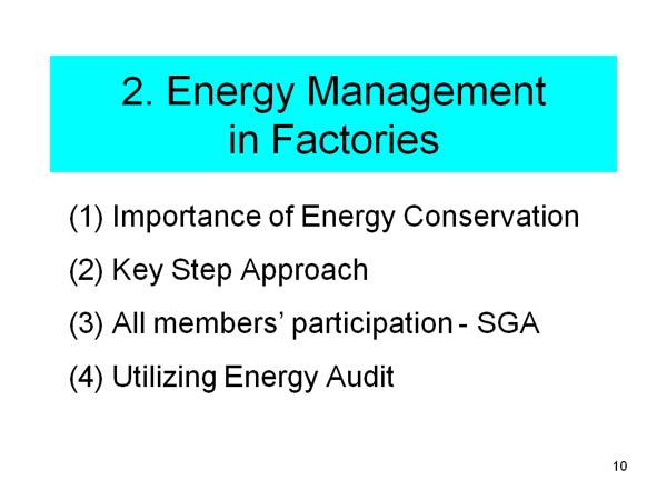 . Energy Management in Factories