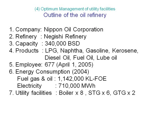 Outline of the oil refinery