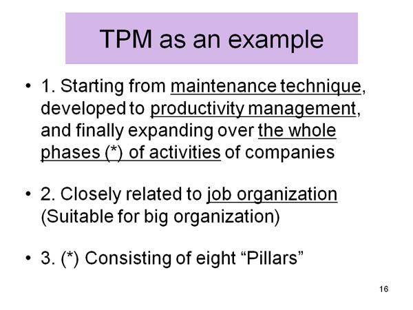 TPM as an example