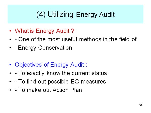 (4) Utilizing Energy Audit