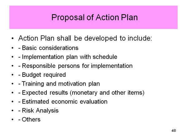 Proposal of Action Plan