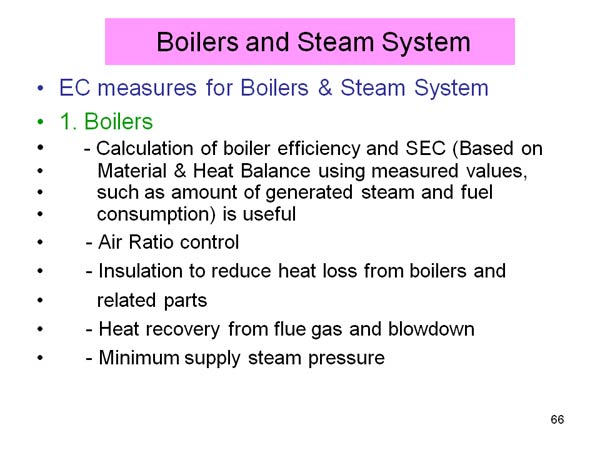 Boilers and Steam System