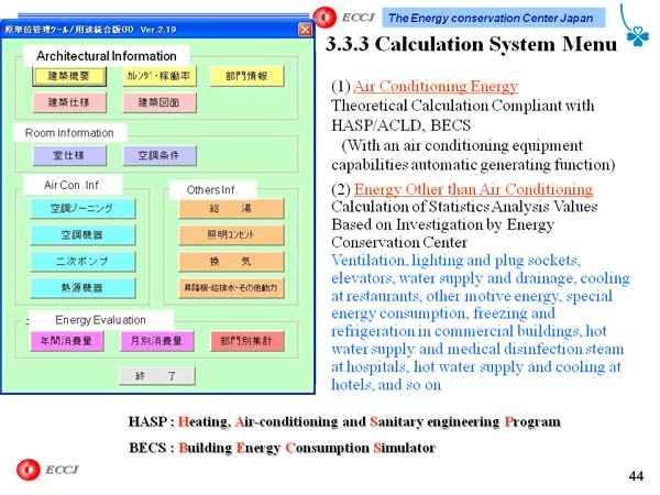 3.3.3 Calculation System Menu