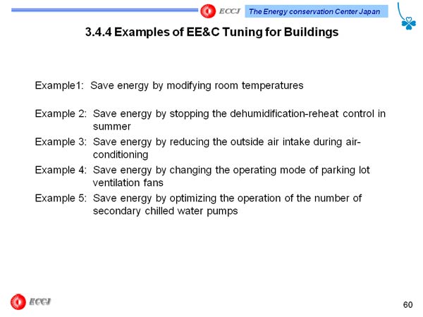3.4.4 Examples of EE&C Tuning for Buildings