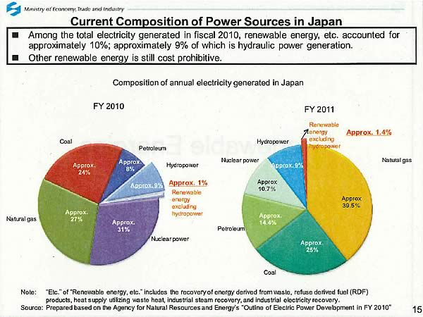 Current Composition of Power Sources in Japan