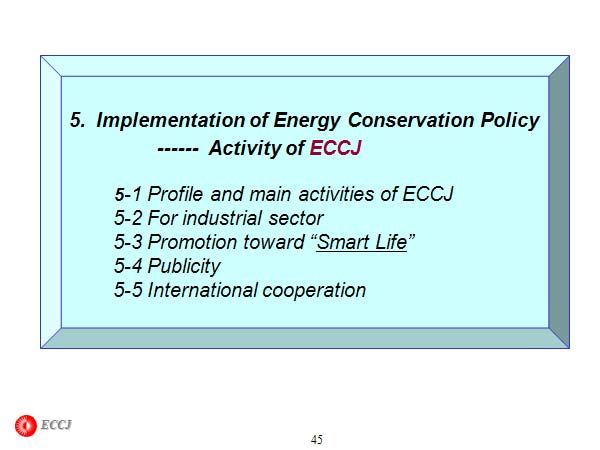 5.Implementation of Energy Conservation Policy ------  Activity of ECCJ