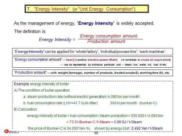 7.   “Energy Intensity”  (or “Unit Energy  Consumption”)