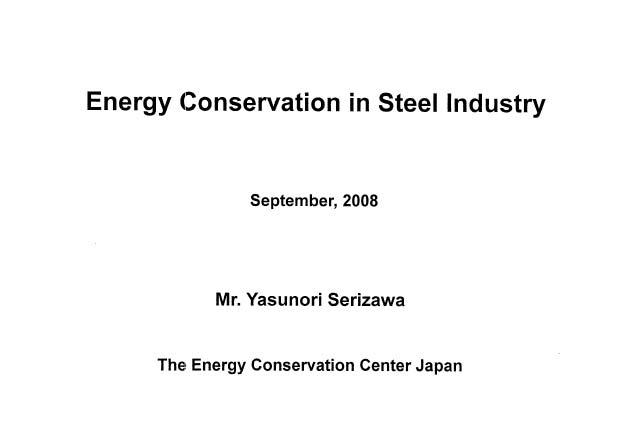 Energy Conservation in Steel Industry