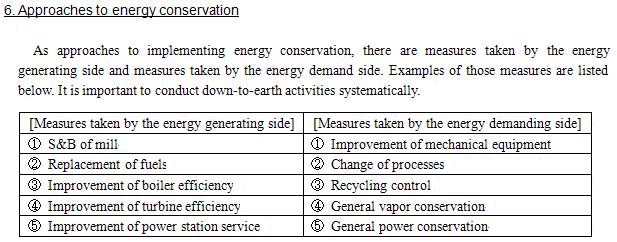 6. Approaches to energy conservation