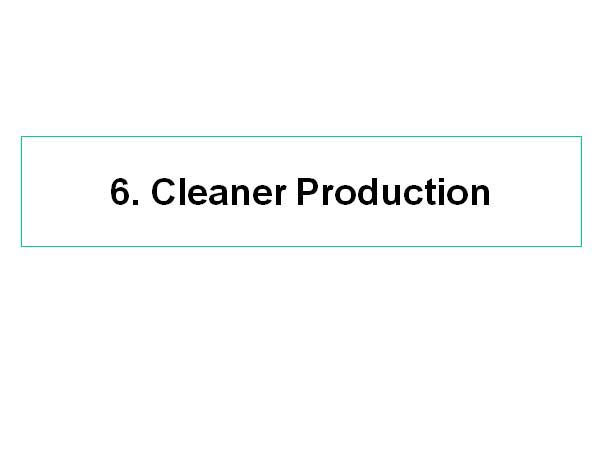 6. Cleaner Production