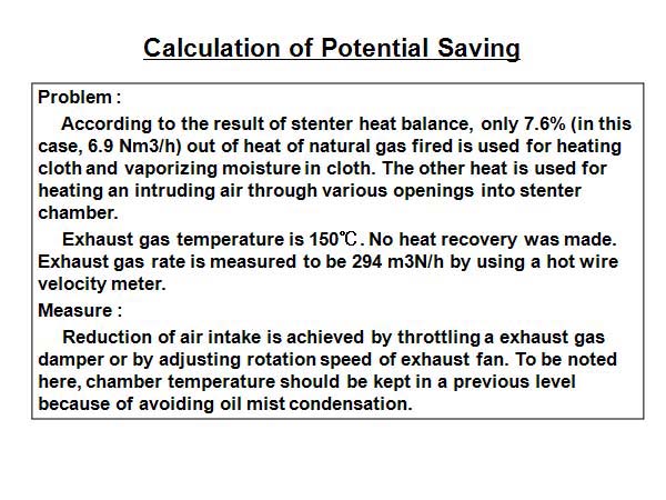 Calculation of Potential Saving 