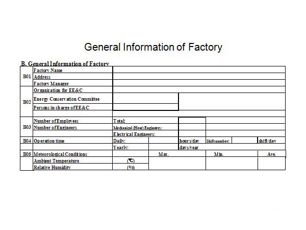 General Information of Factory