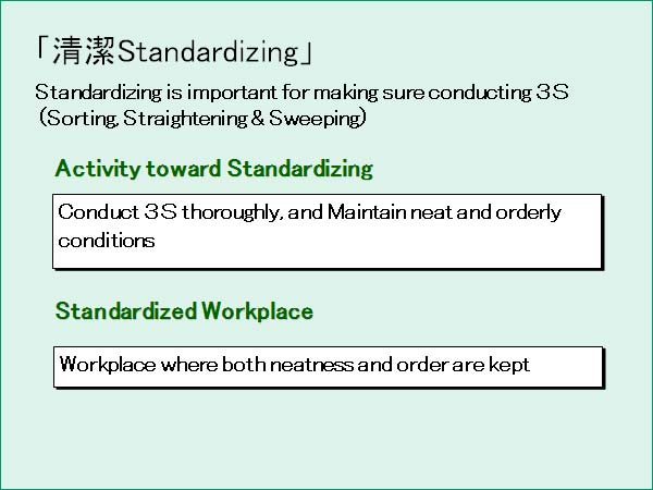 Standardizing is important for making sure conducting 3S