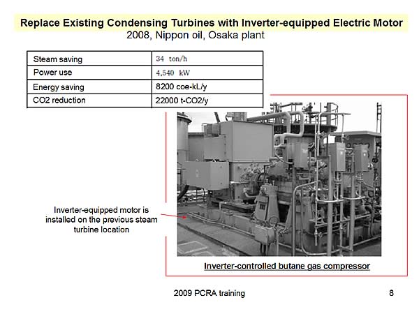 Replace Existing Condensing Turbines with Inverter-equipped Electric Motor