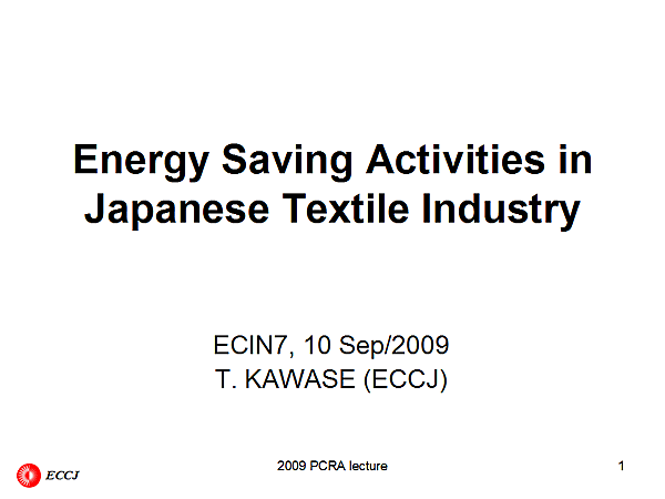Energy Saving Activities in Japanese Textile Industry
