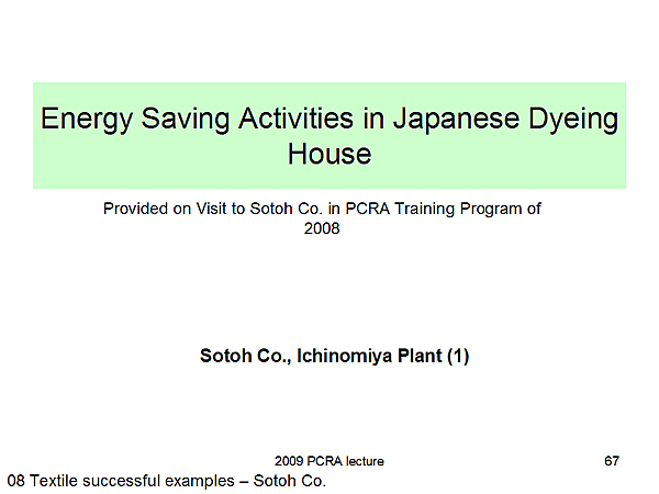 Energy Saving Activities in Japanese Dyeing House