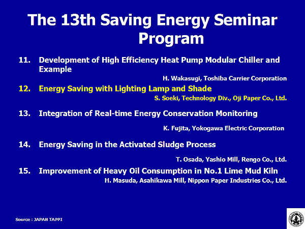 The 13th Saving Energy Seminar Program