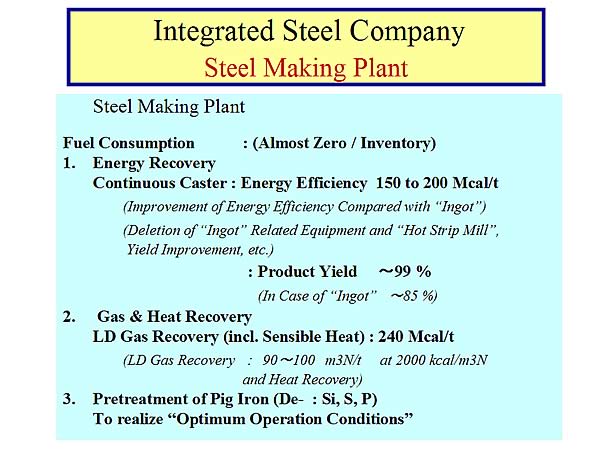  Integrated Steel Company Steel Making Plant