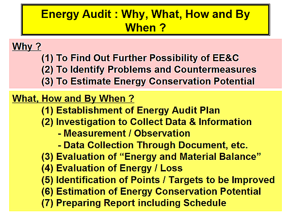 Energy Audit : Why, What, How and By When ?