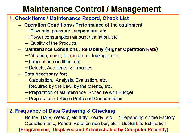 Maintenance Control / Management