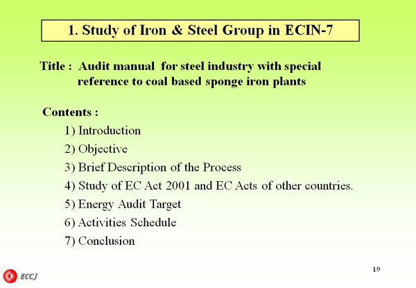 1. Study of Iron & Steel Group in ECIN-7