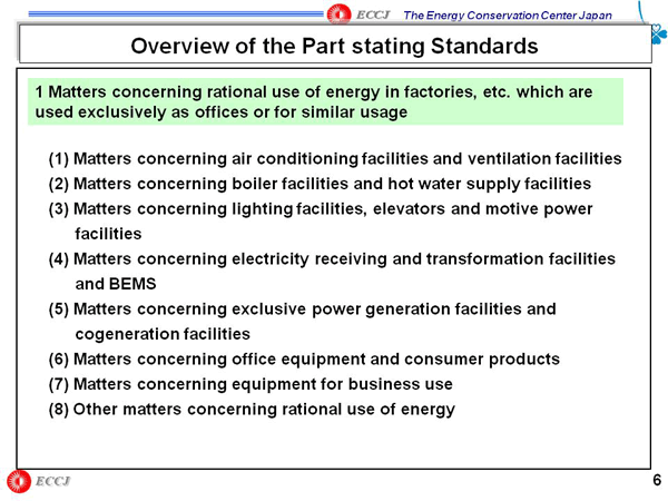 Overview of the Part stating Standards