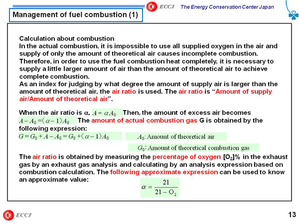 Management of fuel combustion (1)