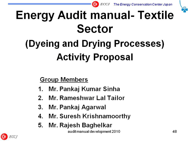 Energy Audit manual- Textile Sector