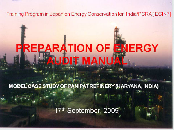 PREPARATION OF ENERGY AUDIT MANUAL