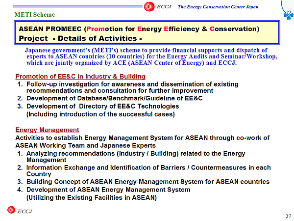 ASEAN PROMEEC (Promotion for Energy Efficiency & Conservation) Project - Details of Activities -