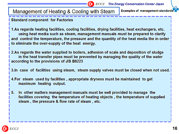 Management of Heating & Cooling with Steam