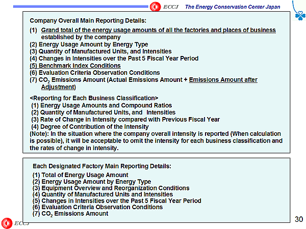 Company Overall Main Reporting Details: