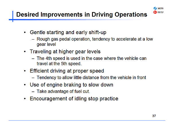 Desired Improvements in Driving Operations