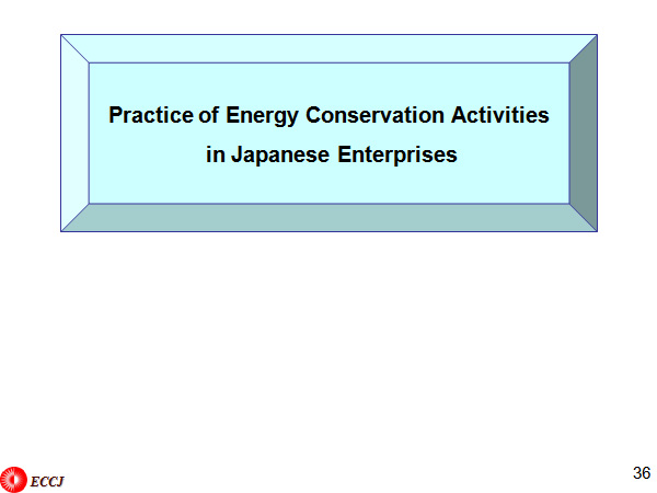 Practice of Energy Conservation Activities  in Japanese Enterprises
