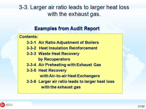 3-3. Larger air ratio leads to larger heat loss with the exhaust gas. 